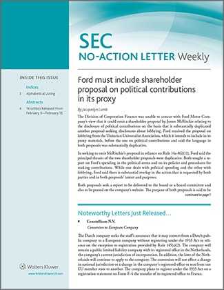 SEC No-Action Letter Weekly